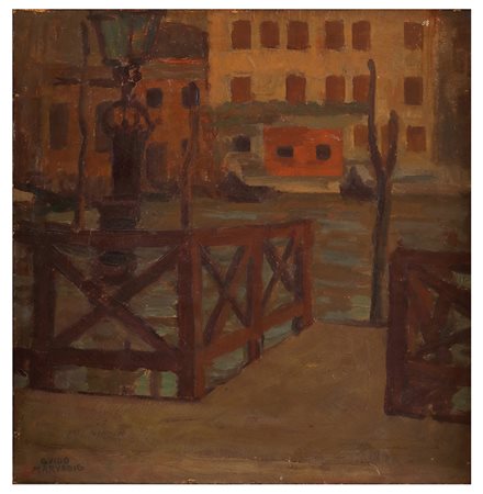 GUIDO MARUSSIG Veduta del Canal Grande, 1930 Olio su cartone, 32 x 32 cm...