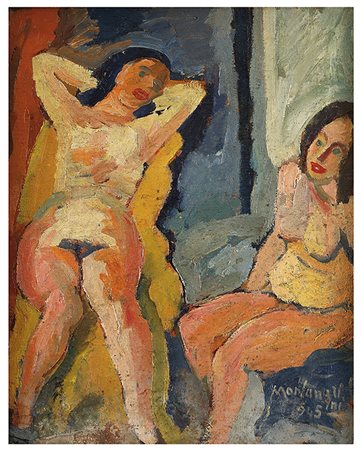 LUIGI MONTANARINI Nudi femminili, 1945 Olio su tela, 61 x 49 cm