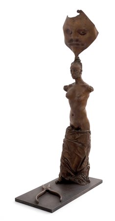 UGO ATTARDI Talia Scultura in bronzo patinato, 61 x 16 x 29,5 cm Firma al...