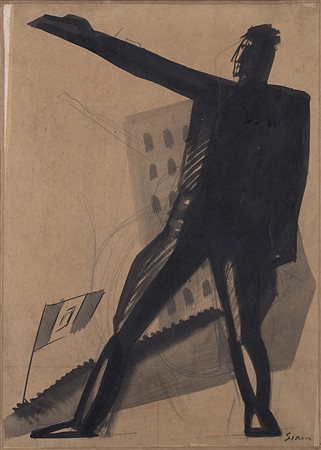 Mario Sironi (Sassari 1885 - Milano 1961)"Studio per illustrazione" 1926...