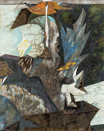 Gianni Dova (Roma 1925 - Milano 1991)"Senza titolo" primi anni '70olio su...