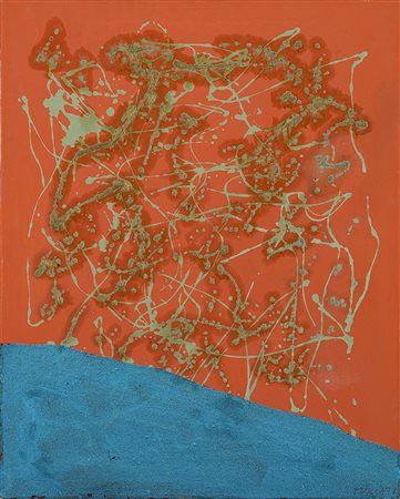 Giulio Turcato (Mantova 1912 - Roma 1995)"Senza titolo" 1960olio e sabbia su...