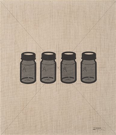 Tino Stefanoni (Lecco 1937 - 2017)"I Flaconi" 1974acrilici su telacm...