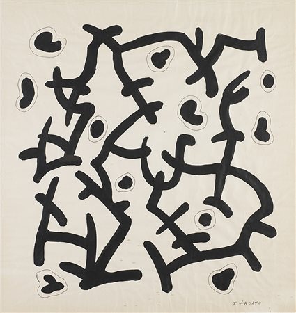 Giulio Turcato (Mantova 1912 - Roma 1995)"Senza titolo" smalto e tecnica...