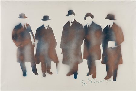 Mario Schifano (Homs 1934 - Roma 1998)"Senza titolo" 1974-78smalto e spray su...