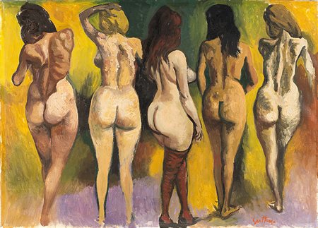Renato Guttuso (Bagheria 1912 - Roma 1987)"Cinque nudi (Nudi di schiena)"...