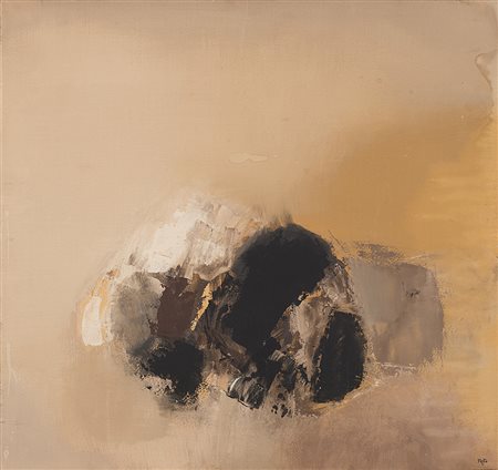 Luis Feito (Madrid 1929)"Pittura" 1958olio e tecnica mista su cartoncino...