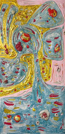 Toshio Arai (1929)"Senza titolo" 1962tecnica mista su tavolacm 183x92Firmato...