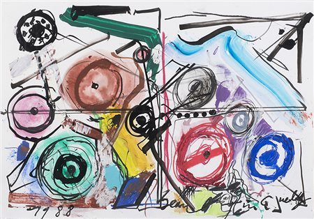 Jean Tinguely (Friburgo 1925 - Berna 1991)"Senza titolo" 1988tecnica mista su...