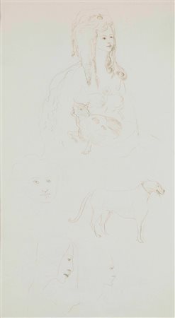 Leonora Carrington (1917-2011), Senza titolo, 1940 matita su carta, cm...