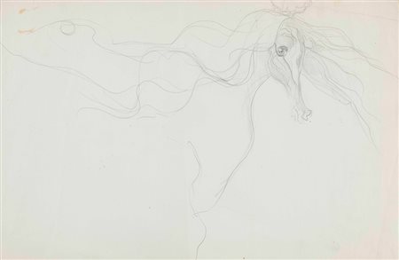 Leonora Carrington (1917-2011), Femme Cheval, 1941 matita su carta, cm...