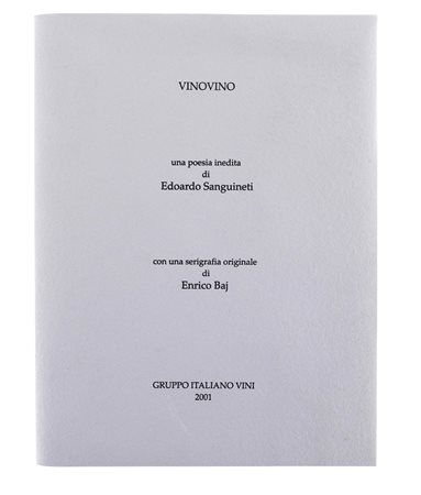 Edoardo Sanguineti – Enrico Baj, “VINOVINO” Cartella in carta Fabriano uso...