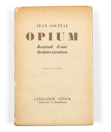 Jean Cocteau (1889-1963), “OPIUM” Brossura con velina editoriale piegata a...