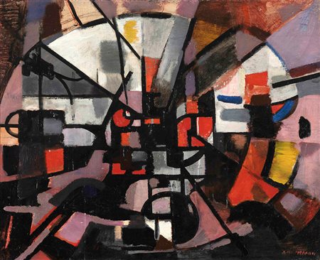 Gino Morandis (1915-1995), Senza titolo, 1948 olio su tela, cm 61x75,5...