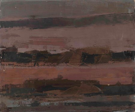 Giuseppe Ajmone (1923-2005), Rossa, 1961 olio su tela, cm 54x65 firmato e...