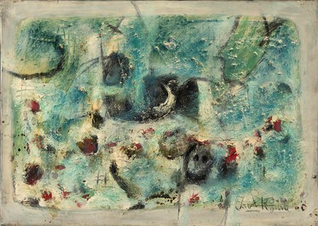 Ibrahim Kodra (1918-2006), Composizione, 1961 olio su tela, cm 50x70 firmato...
