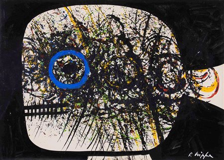 Roberto Crippa (1921-1972), “Pesce”, anni ‘60 olio su carta intelata, cm...