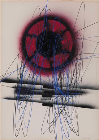 Roberto Crippa (1921-1972), “Spirale”, 1965 ca olio su cartoncino intelato,...