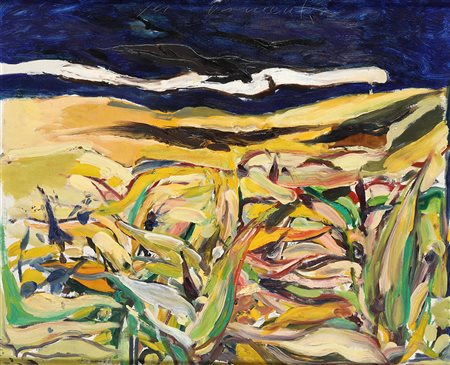 Piero Guccione (1935), Senza titolo, 1967 olio su tela, cm 62x70 dedicato al...