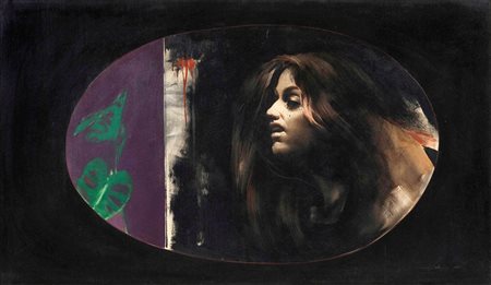 Omar Galliani (1954), Untitled, 1975 olio su tela, cm 70x120 firmato e datato...