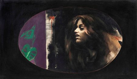 Omar Galliani (1954), Untitled, 1975 olio su tela, cm 70x120 firmato e datato...