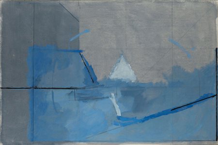 Gianfranco Pardi (1933-2012), La montagna Sainte Victoire acrilico su tela,...