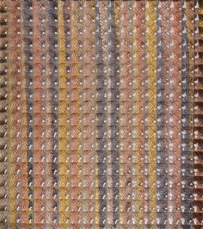 Rocco Borella (1920-1994), Optical Art vetro stampato montato su tela rigata,...