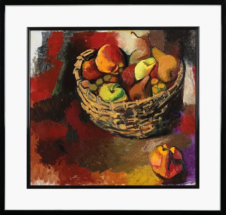 Renato Guttuso (1911-1987), Senza titolo olio su tela, cm 58x63 firmato in...