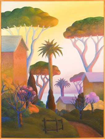 Salvo (1947-2015), Paesaggio, 1988 olio su tela, cm 200x150 firmato e datato...