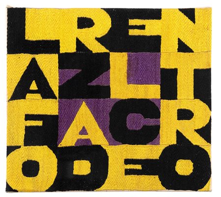 Alighiero Boetti (1940-1994), La forza del centro, 1990 ca ricamo su tessuto,...