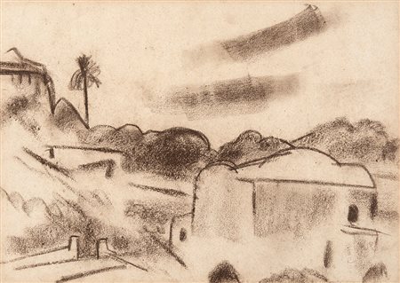 Gino Rossi (1884-1947), Paesaggio, pastello su carta, cm 29x41 Collezione...