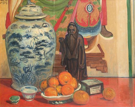 Galileo Chini (1873-1956), Senza titolo, 1914-1915, olio su tela, cm 65x80...