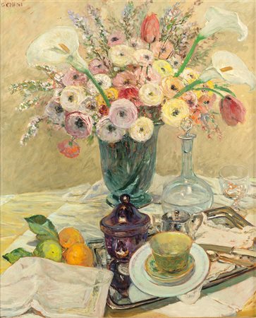 Galileo Chini (1873-1956), Armonie di ambiente, 1922, olio su tavola, cm...