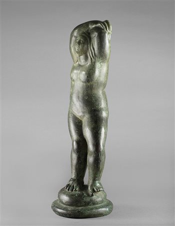 Arturo Martini (1889-1947), Fecondità, 1921, bronzo, cm 65,5x17x13 Inciso al...