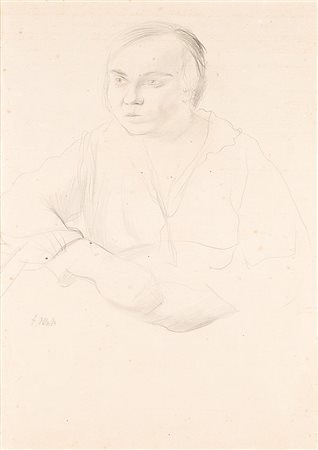 Fritz Skade (1898-1971), Ritratto, 1923, matita su carta, cm 57x42 Firmato in...