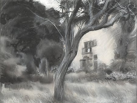 Giacomo Balla (1871-1958), Senza titolo, s.d., carboncino su carta, cm 44x57...