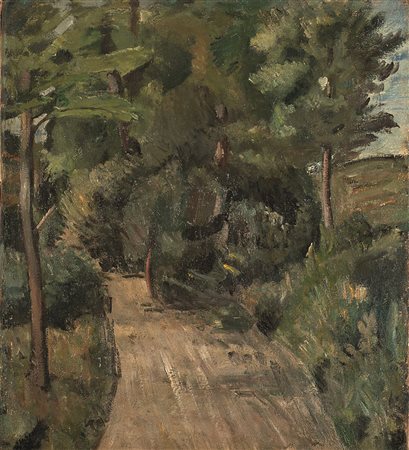 Mauro Reggiani (1897-1980), Paesaggio, 1928, olio su tela, cm 72x65 Firmato...