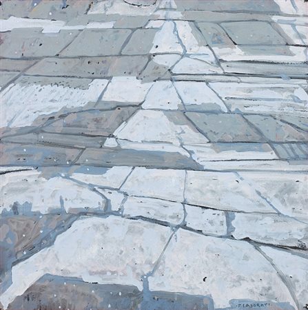 Felice Casorati (1883-1963), Campi arati, tempera su cartoncino nero...