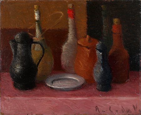 Antonio Calderara (1903-1978), Natura morta, 1949, olio su tavola, cm...