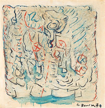 Gustavo Bonora (1930-2014 2014), Emblema n.3, 1970, olio su tela, cm 60x60...