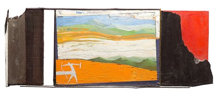 Giuseppe Maraniello (1945), Tu e io, 2006, tecnica mista su legno, cm 26x69...