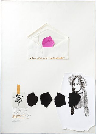 Concetto Pozzati (1935-2017), Epistemologia per Cupido, 1974, collage e...