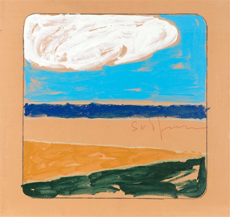 Mario Schifano (1934-1998), Senza titolo, 1974-76, smalto e pastello su carta...