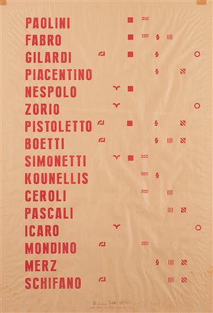 Alighiero Boetti (1940-1994), Manifesto,1970, stampa offset, cm 100x70...