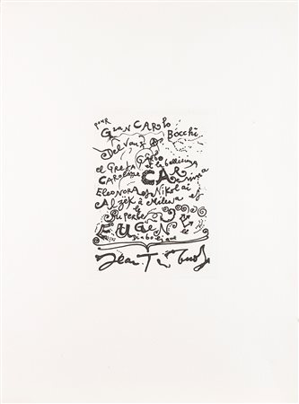 Jean Tinguely (1925-1991), Senza tiiolo, incisione su carta, cm 16x12 (foglio...