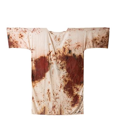 Hermann Nitsch (1938), Relitto, 1990, olio e sangue su camicia di tela, cm...