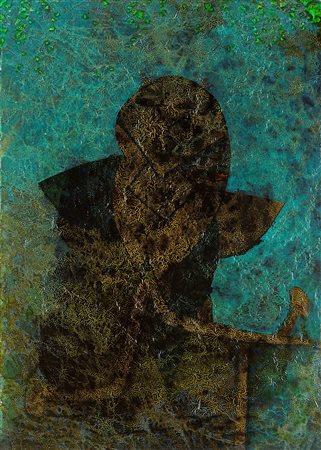 Gianni Dova (1925-1991), Il mio amico gufo, 1974, olio su tela, cm 70x50...