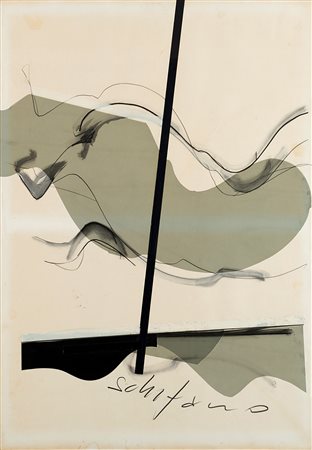 Mario Schifano (1934-1998), Senza titolo , 1965, smalto, grafite e collage...