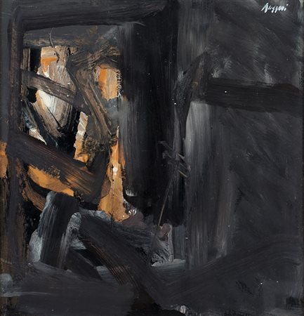 Piero Ruggeri (1930-2009), Natura matura, 1963, tecnica mista su faesite , cm...