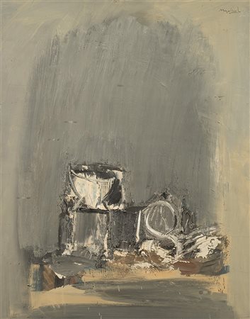 Carlo Mattioli (1911-1994), Natura morta, 1965, olio su tavola, cm 65x53...